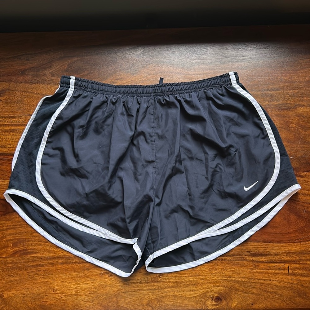 Nike Blue and White Dri-FIT Tempo Mid-Rise Brief-Lined Running Shorts